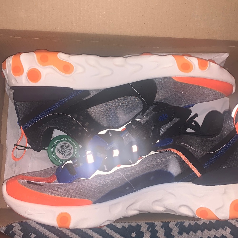 Nike React Element 87 sneakers 5.5Y blue and orange